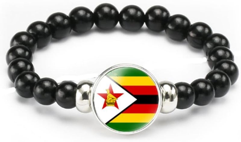 vmcoatdu National Flag Bracelet Elastic Rope Beaded Bracelet Support Your Country Travel Souvenir Gifts for Men Women - Image 1
